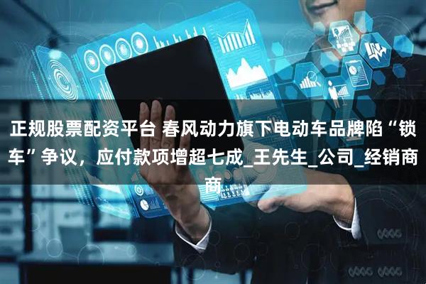 正规股票配资平台 春风动力旗下电动车品牌陷“锁车”争议，应付款项增超七成_王先生_公司_经销商