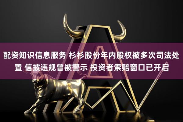 配资知识信息服务 杉杉股份年内股权被多次司法处置 信披违规曾被警示 投资者索赔窗口已开启